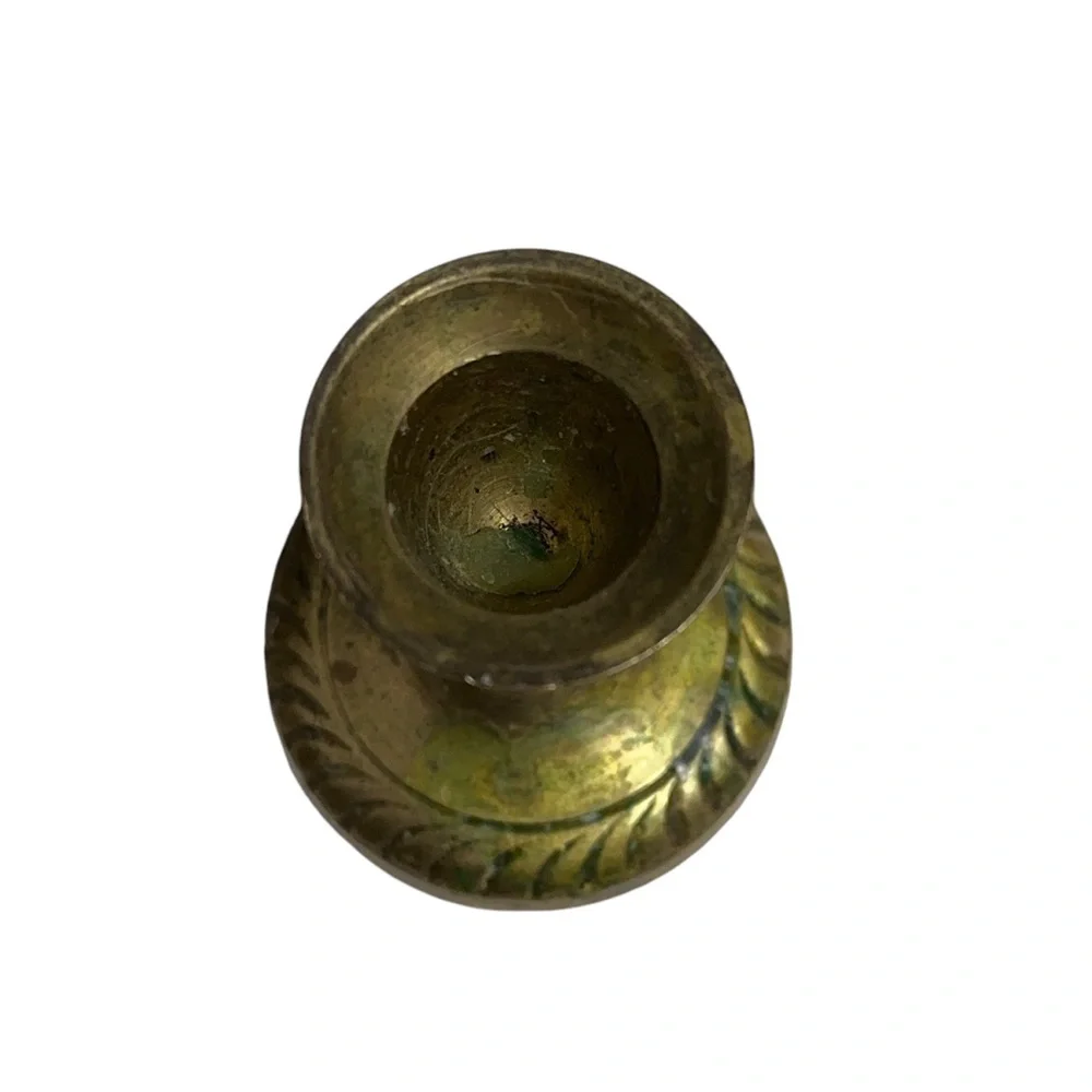 Vintage Small Brass Taper Candle Holder Candlestick Cottagecore Farmhouse